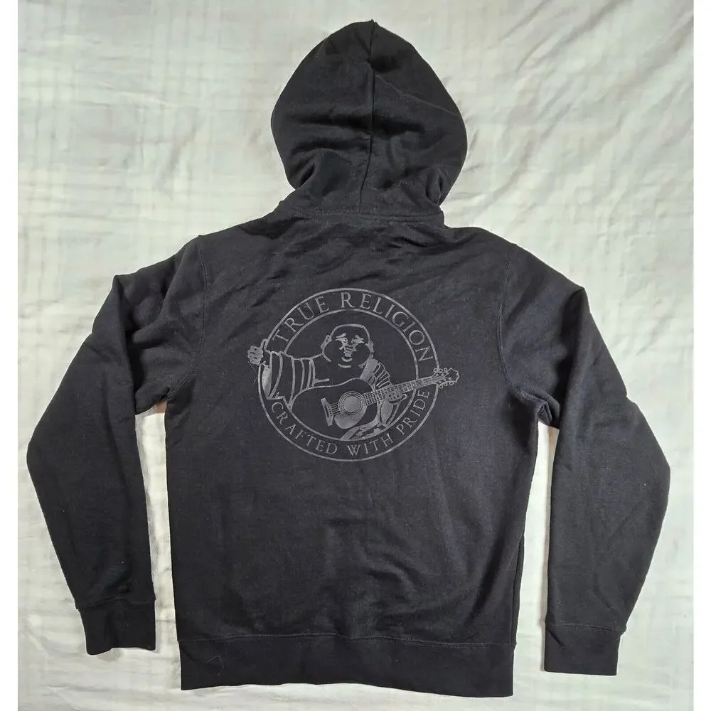 True Religion Men's Buddha Graphic Core Full Zip Hoodie Black Medium